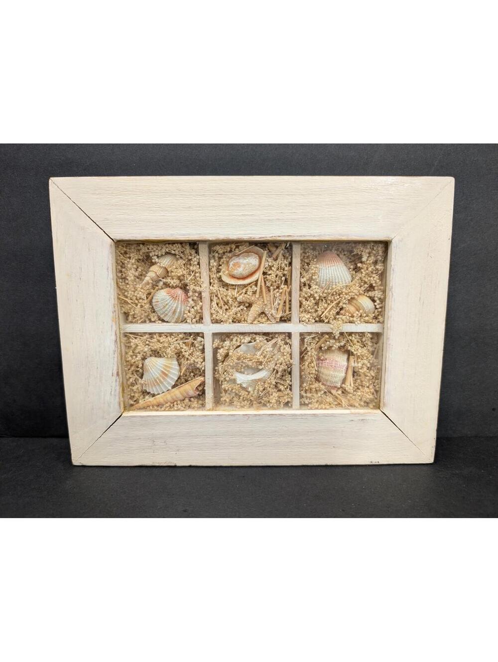 Unique Nautical Beach Temed Seashell Shadow Box Wall Art.